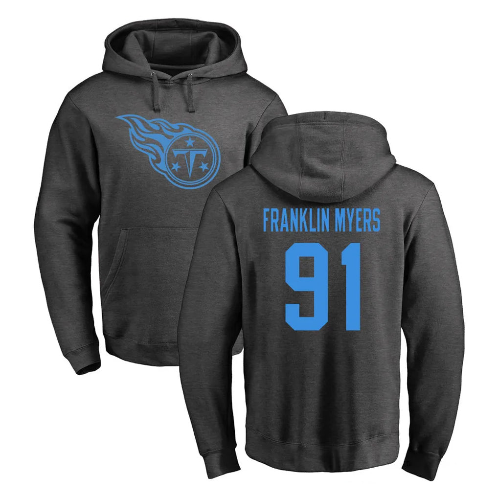 Kieara T.Titans #91 John Franklin-Myers Player Ash One Color Pullover Hoodies Home Game Stitched Jerseys