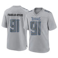 Kieara T.Titans #91 John Franklin-Myers Player Gray Atmosphere Fashion Home Game Stitched Jerseys