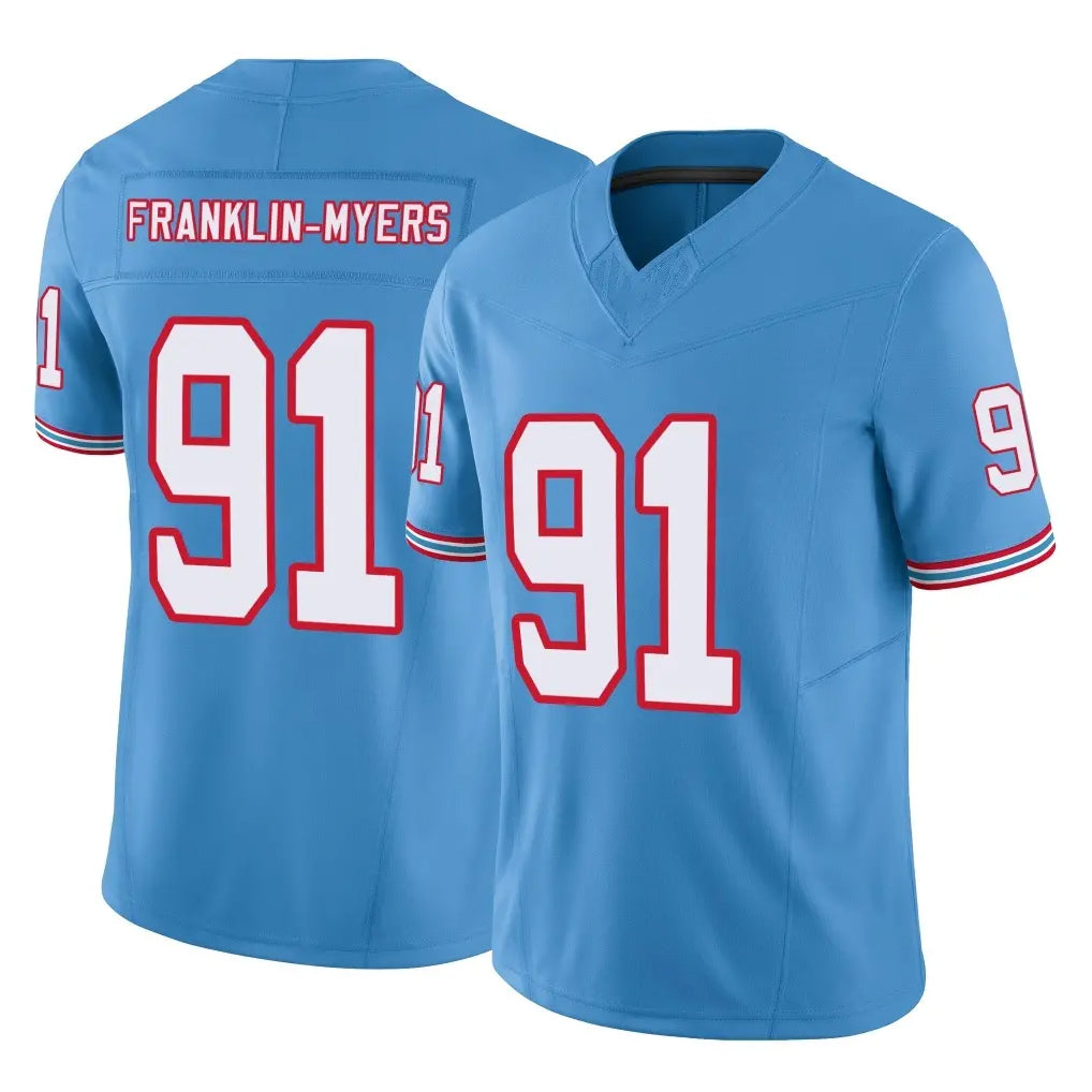 Kieara T.Titans #91 John Franklin-Myers Player Light Blue Limited Vapor F.U.S.E. Home Game Stitched Jerseys