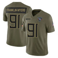 Kieara T.Titans #91 John Franklin-Myers Player Olive Limited 2025 Salute to Service Home Game Stitched Jerseys