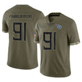 Kieara T.Titans #91 John Franklin-Myers Player Olive Limited Salute to Service Home Game Stitched Jerseys