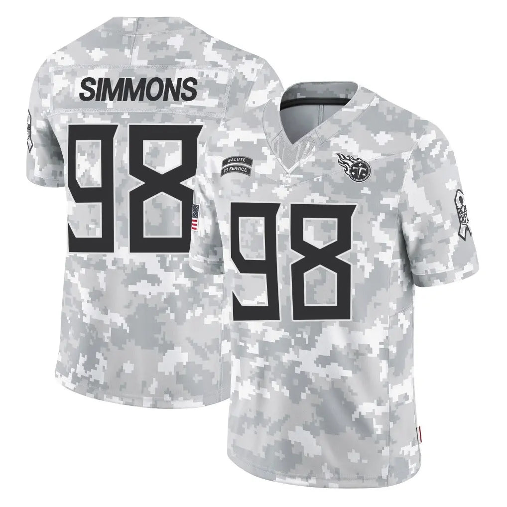 Kieara T.Titans #98 Jeffery Simmons Player Arctic Camo Limited Salute to Service Home Game Stitched Jerseys