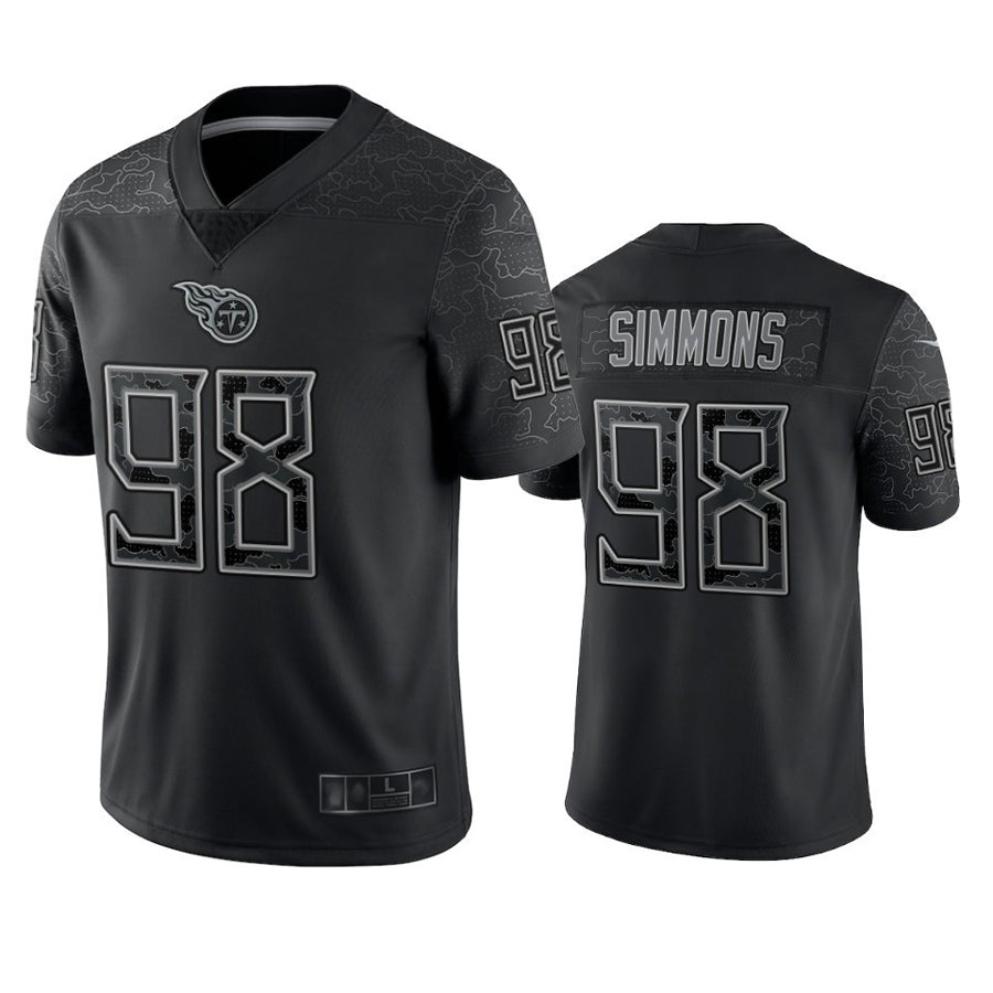 Kieara T.Titans #98 Jeffery Simmons Player Black RFLCTV Limited Stitched Jerseys