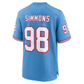 Kieara T.Titans #98 Jeffery Simmons Player Light Blue Throwback Alternate Game Stitched Jerseys