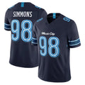 Kieara T.Titans #98 Jeffery Simmons Player Navy 2026 Rivalries Collection Limited Home Game Stitched Jerseys