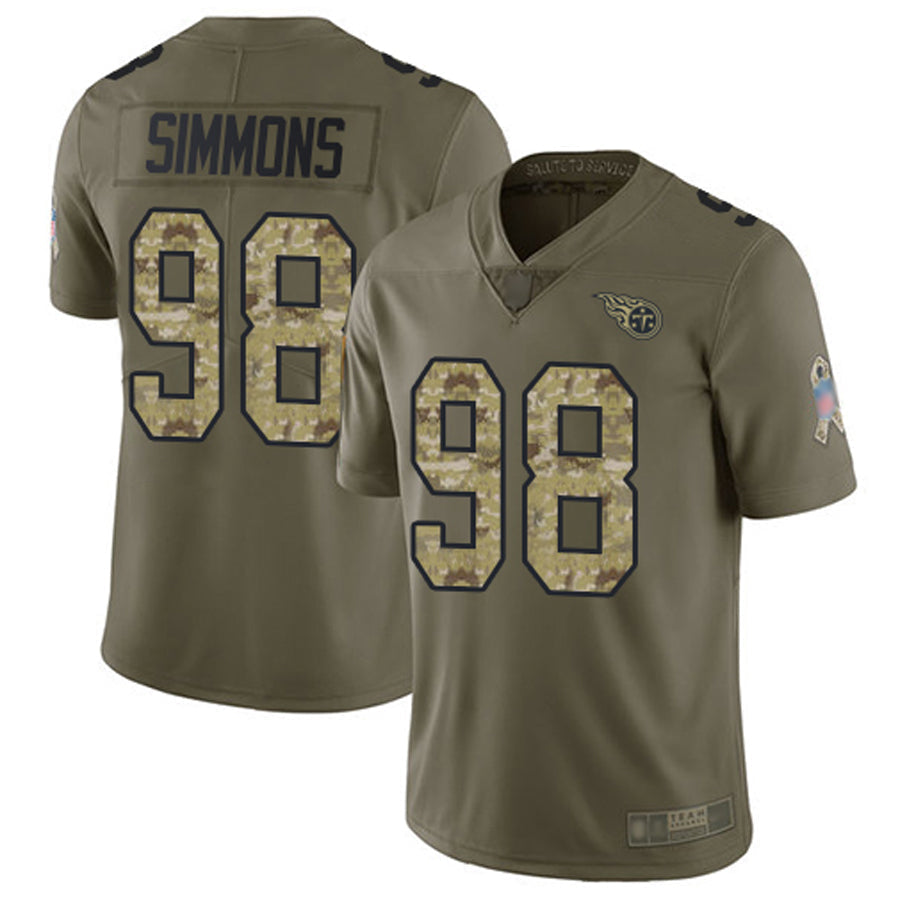 Kieara T.Titans #98 Jeffery Simmons Player Olive Salute To Service Limited Stitched Jerseys