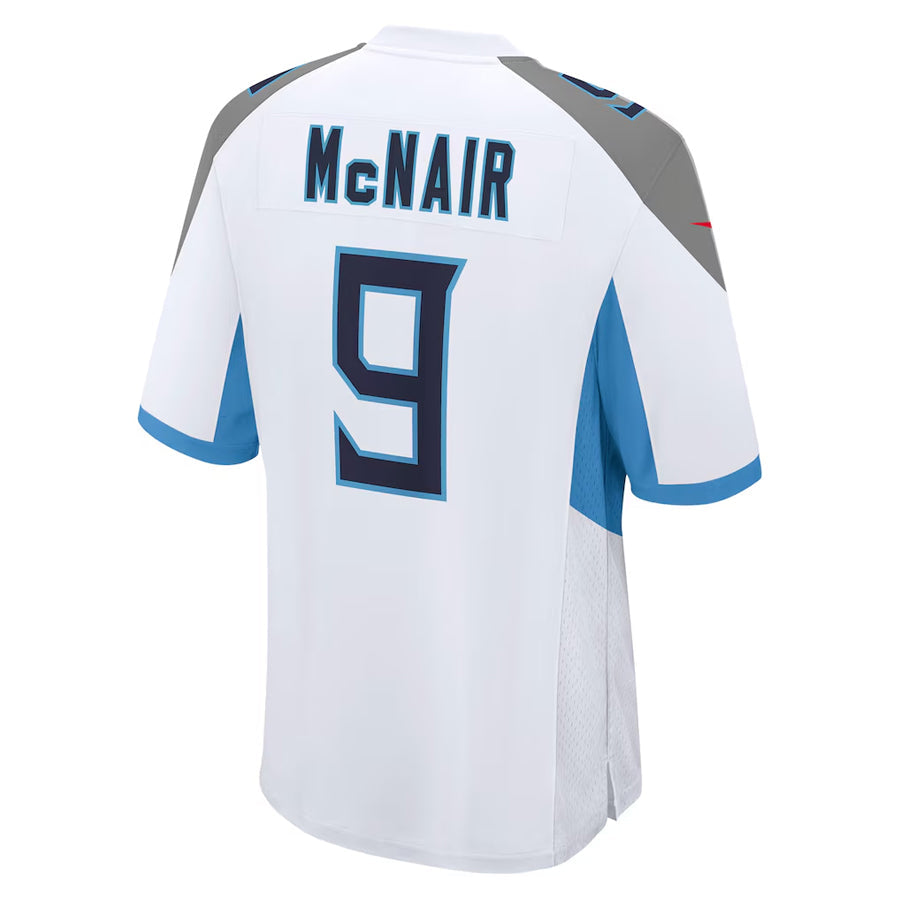 Kieara T.Titans #9 Steve McNair Player White Home Game Stitched Jerseys