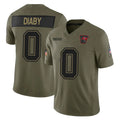 Kieara TB.Buccaneers #0 Yaya Diaby Player Olive 2025 Salute To Service Limited Home Game Stitched Jerseys