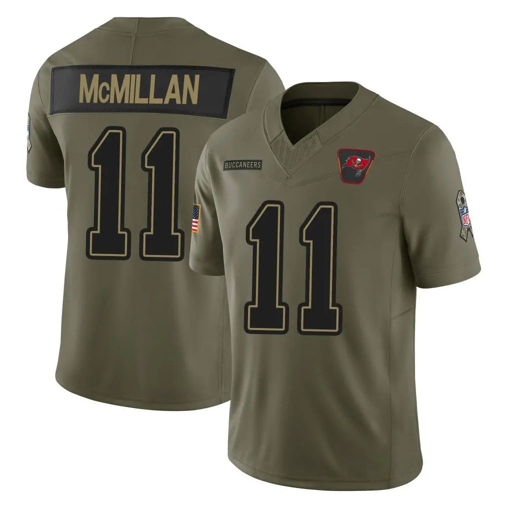 Kieara TB.Buccaneers #11 Jalen McMillan Player Olive 2025 Salute To Service Limited Home Game Stitched Jerseys