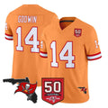 Kieara TB.Buccaneers #14 Chris Godwin Jr. Player Orange 50th Season Vapor Limited Home Game Stitched Jerseys
