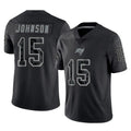 Kieara TB.Buccaneers #15 Tez Johnson Player Black Reflective Limited Home Game Stitched Jerseys
