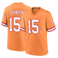 Kieara TB.Buccaneers #15 Tez Johnson Player Orange Throwback Home Game Stitched Jerseys