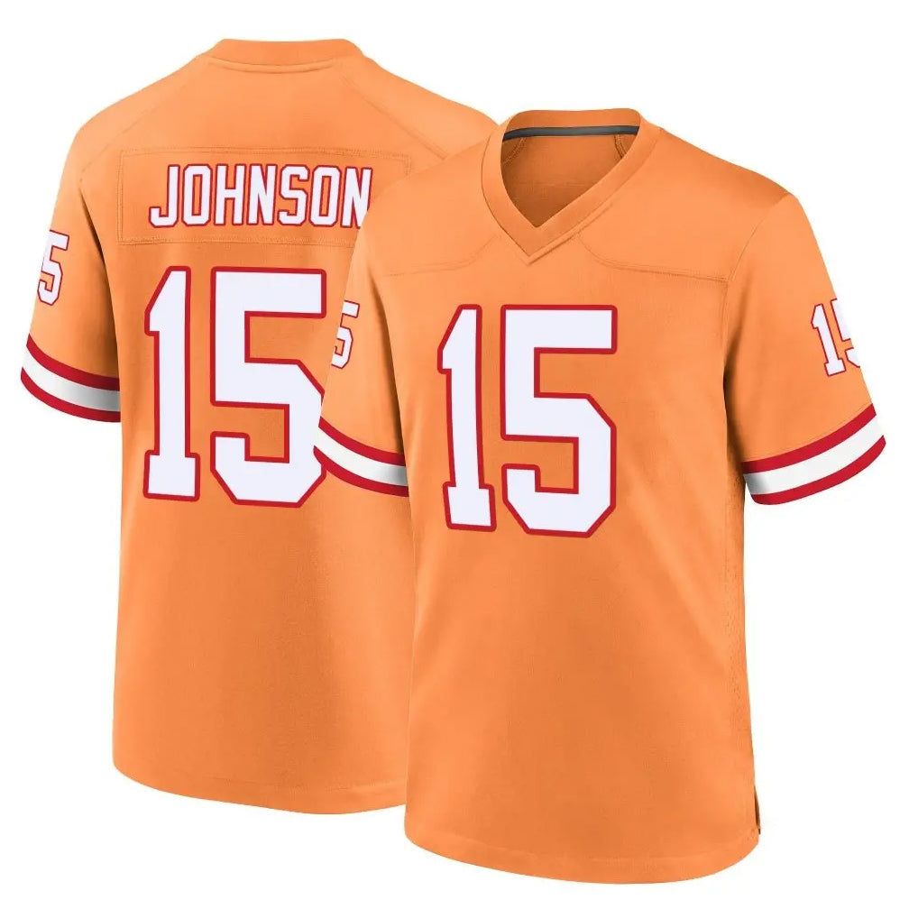 Kieara TB.Buccaneers #15 Tez Johnson Player Orange Throwback Home Game Stitched Jerseys