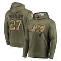Kieara TB.Buccaneers #27 Zyon McCollum Player Olive Salute to Service Pullover Hoodie Home Game Stitched Jerseys