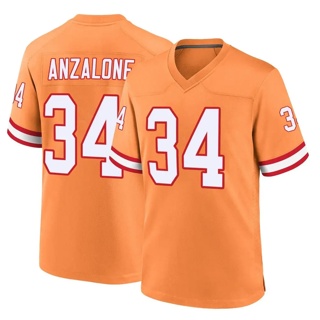 Kieara TB.Buccaneers #34 Alex Anzalone Player Orange Throwback Home Game Stitched Jerseys