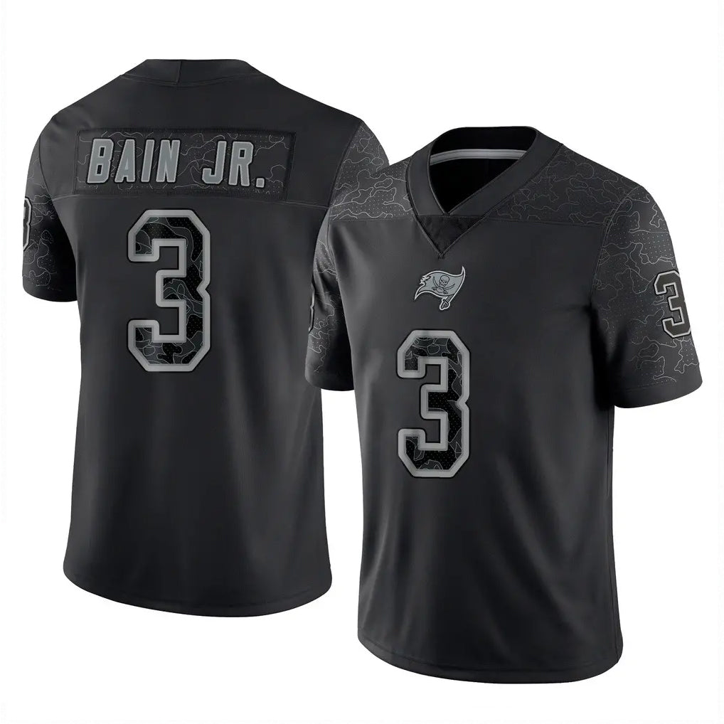 Kieara TB.Buccaneers #3 Rueben Bain Jr. Player Black Reflective Limited Home Game Stitched Jerseys