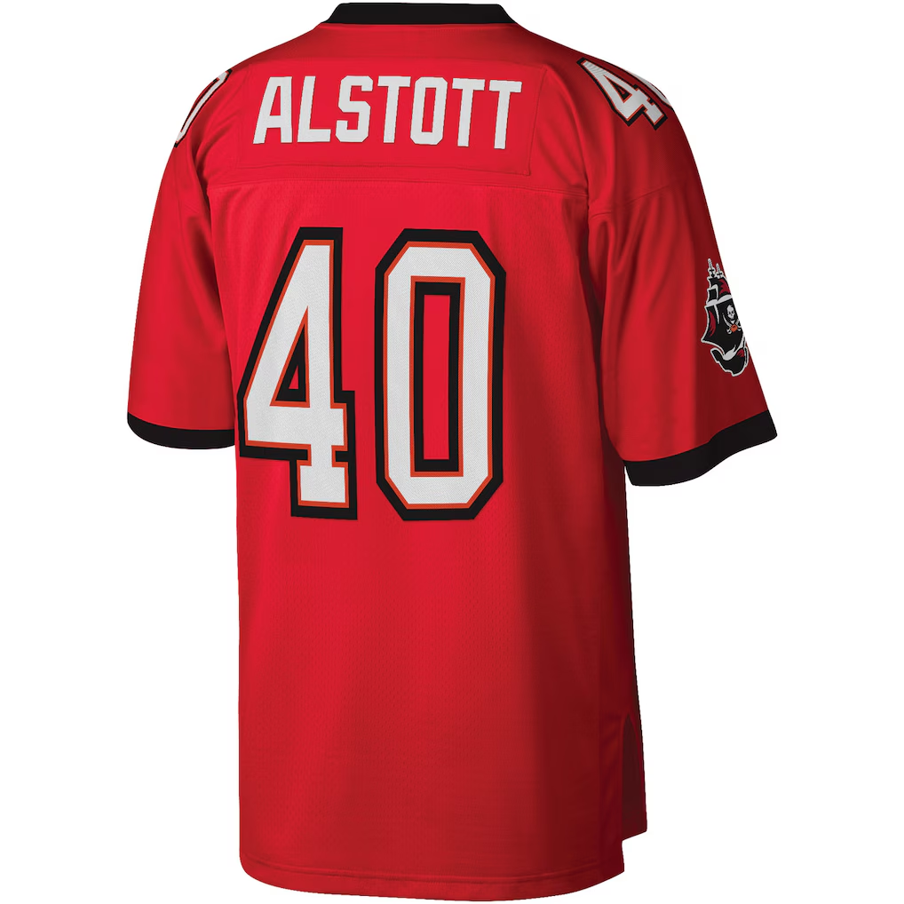 Kieara TB.Buccaneers #40 Mike Alstott Mitchell & Ness Red Legacy Replica Stitched Puhic Jersey
