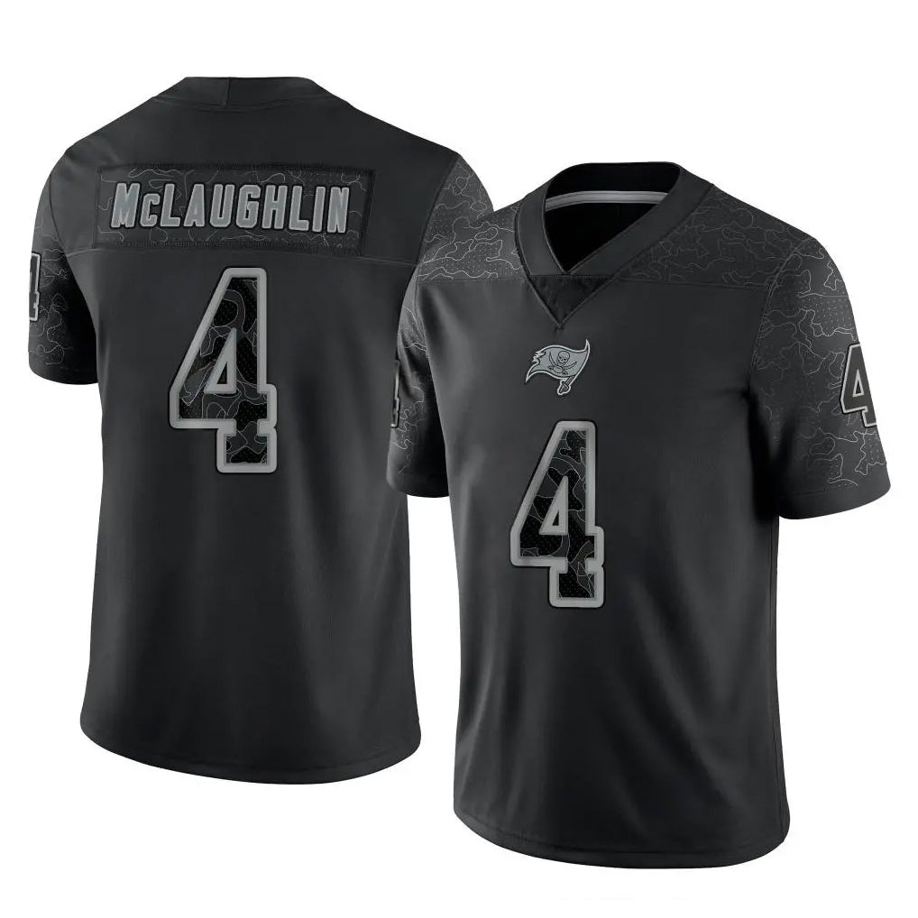 Kieara TB.Buccaneers #4 Chase McLaughlin Player Black Reflective Limited Home Game Stitched Jerseys