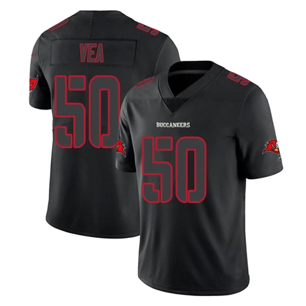 Kieara TB.Buccaneers #50 Vita Vea Player Black Impact Limited Home Game Stitched Jerseys