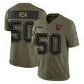 Kieara TB.Buccaneers #50 Vita Vea Player Olive 2025 Salute To Service Limited Home Game Stitched Jerseys