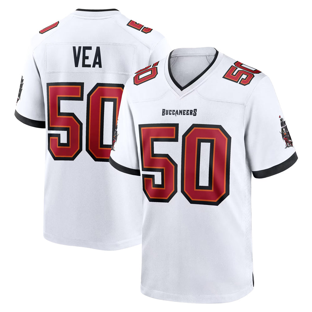 Kieara TB.Buccaneers #50 Vita Vea Player White Home Game Stitched Jerseys