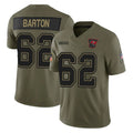 Kieara TB.Buccaneers #62 Graham Barton Player Olive 2025 Salute To Service Limited Home Game Stitched Jerseys