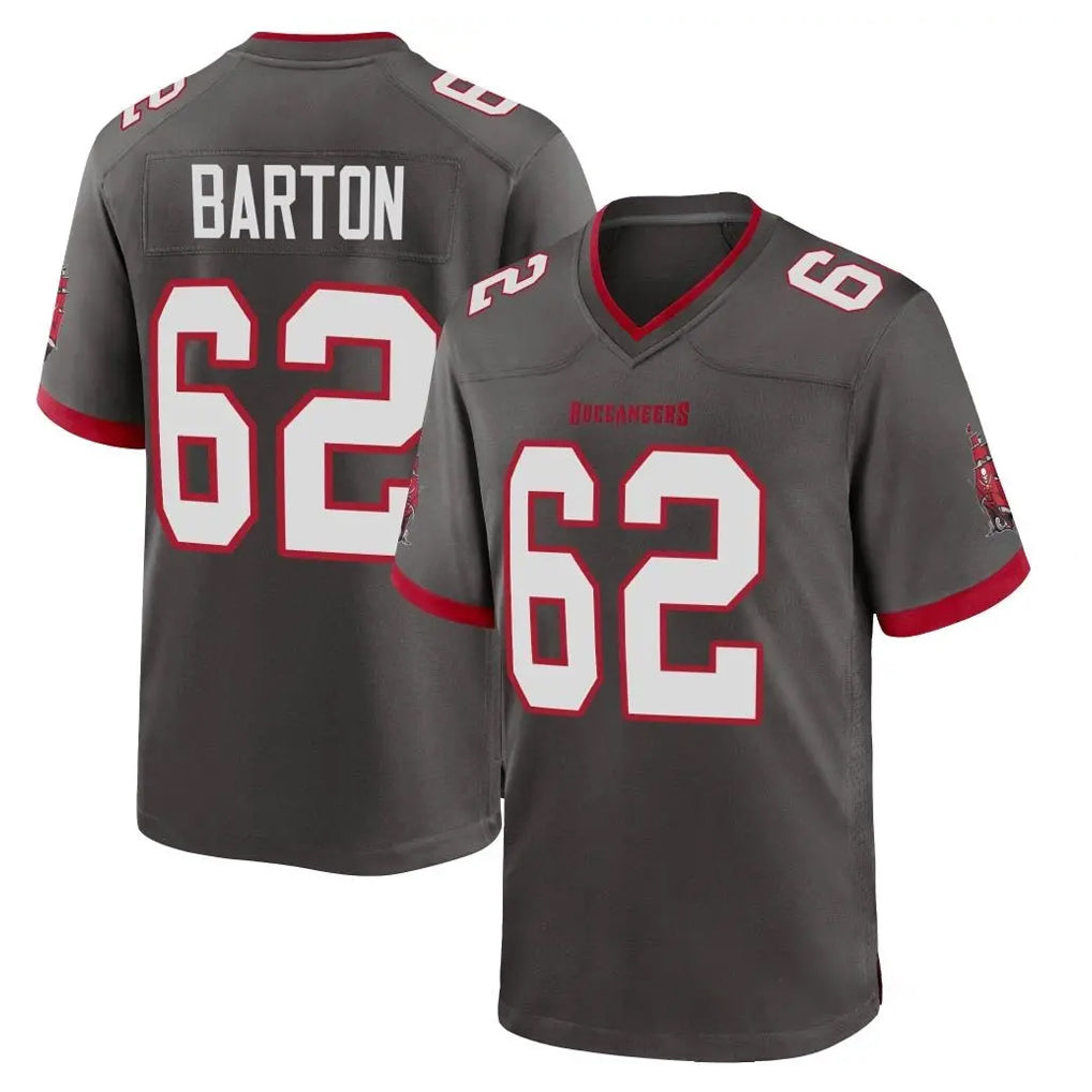 Kieara TB.Buccaneers #62 Graham Barton Player Pewter Alternate Home Game Stitched Jerseys