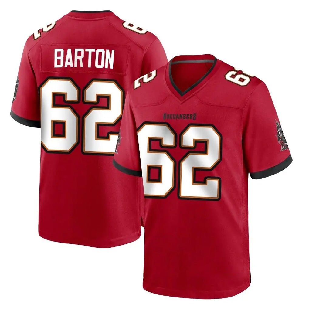 Kieara TB.Buccaneers #62 Graham Barton Player Red Home Game Stitched Jerseys