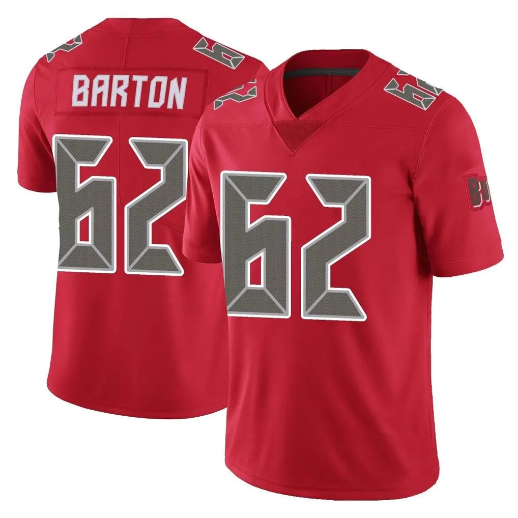 Kieara TB.Buccaneers #62 Graham Barton Player Red Limited Color Rush Home Game Stitched Jerseys