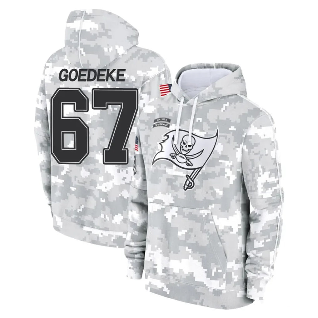 Kieara TB.Buccaneers #67 Luke Goedeke Player Arctic Camo Limited Salute to Service Pullover Hoodies Game Stitched Jerseys