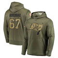 Kieara TB.Buccaneers #67 Luke Goedeke Player Olive Salute to Service Pullover Hoodie Home Game Stitched Jerseys