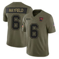 Kieara TB.Buccaneers #6 Baker Mayfield Player Olive 2025 Salute To Service Limited Home Game Stitched Jerseys