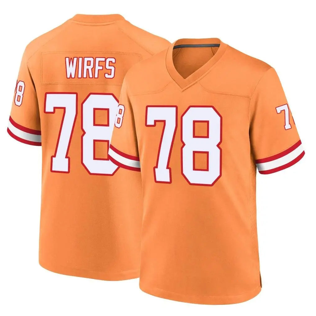 Kieara TB.Buccaneers #78 Tristan Wirfs Player Orange Throwback Home Game Stitched Jerseys