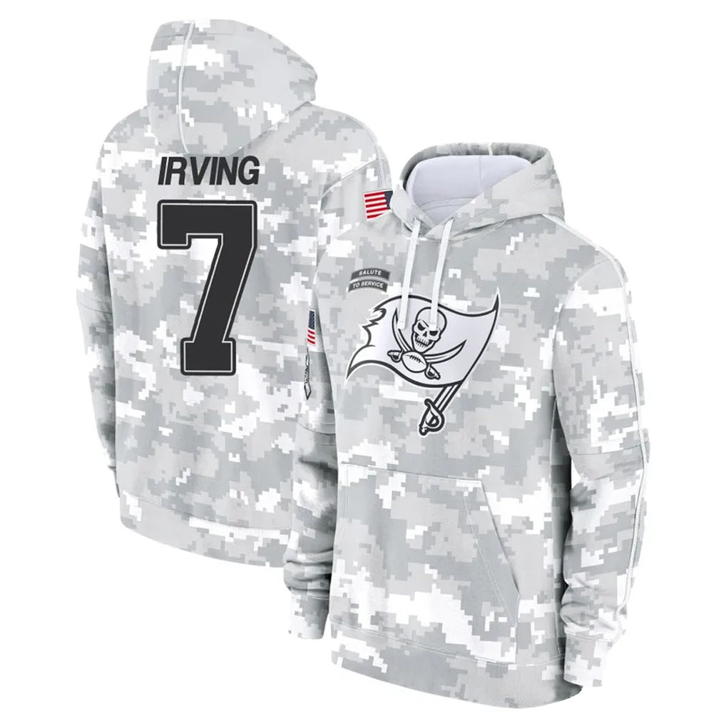 Kieara TB.Buccaneers #7 Bucky Irving Player Arctic Camo Salute to Service Hoodies Stitched Jerseys