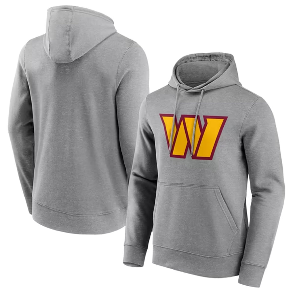 Kieara W.Commanders Gray LOGO Pullover Hoodies Game Blank Player Stitched Jerseys