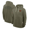 Kieara W.Commanders Olive Salute to Service Pullover Hoodies Limited Home Blank Player Stitched Jerseys