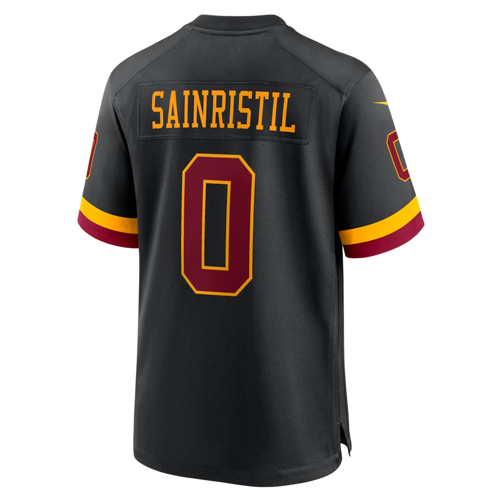 Kieara W.Commanders #0 Mike Sainristil Black Hail Raiser Alternate Game Stitched Jersey