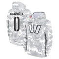 Kieara W.Commanders #0 Mike Sainristil Player Arctic Camo Salute to Service Hoodies Stitched Jerseys