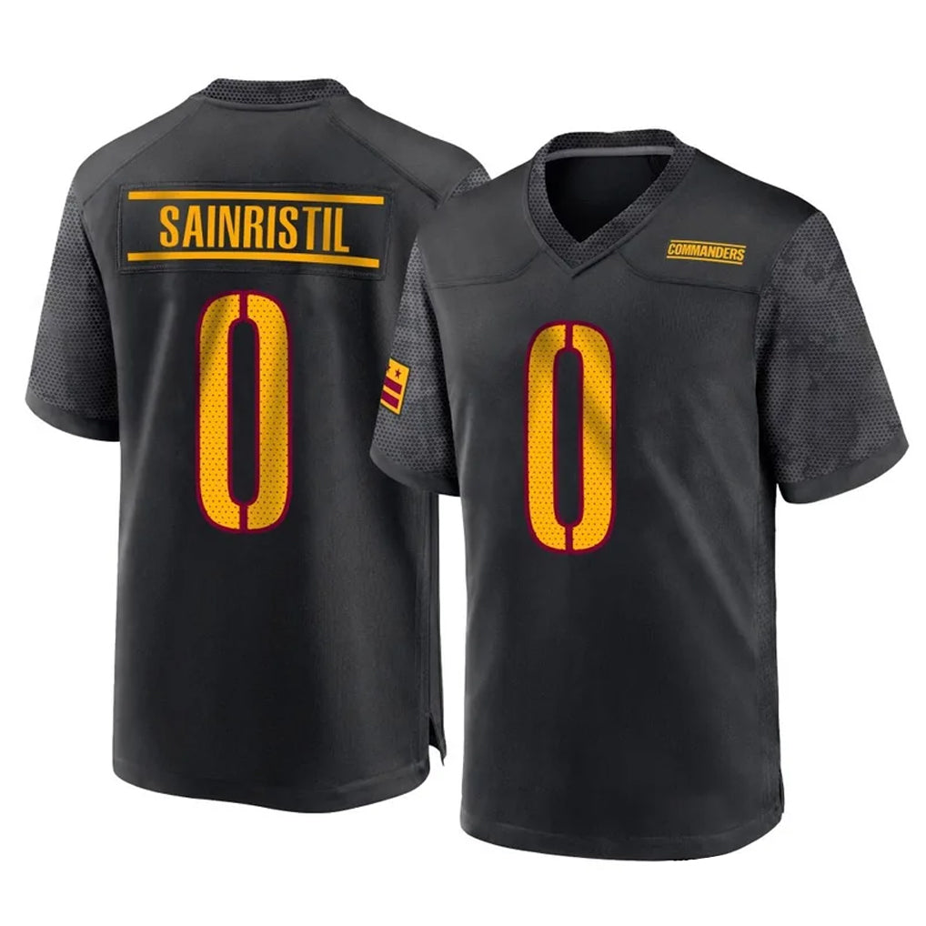 Kieara W.Commanders #0 Mike Sainristil Player Black Home Game Stitched Jerseys