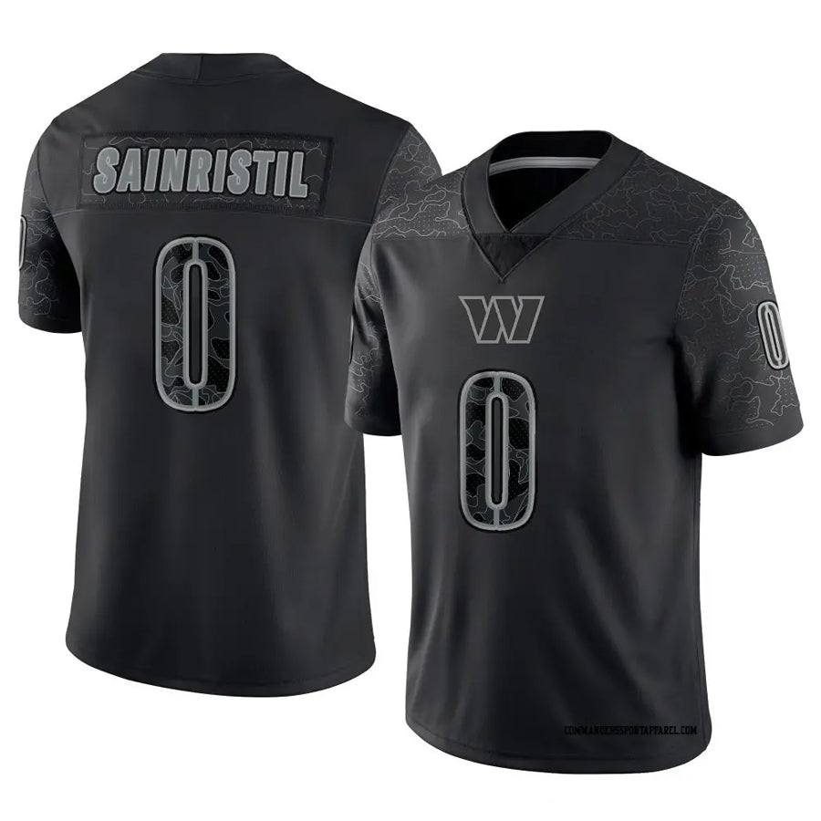 Kieara W.Commanders #0 Mike Sainristil Player Black RFLCTV Limited Stitched Jerseys