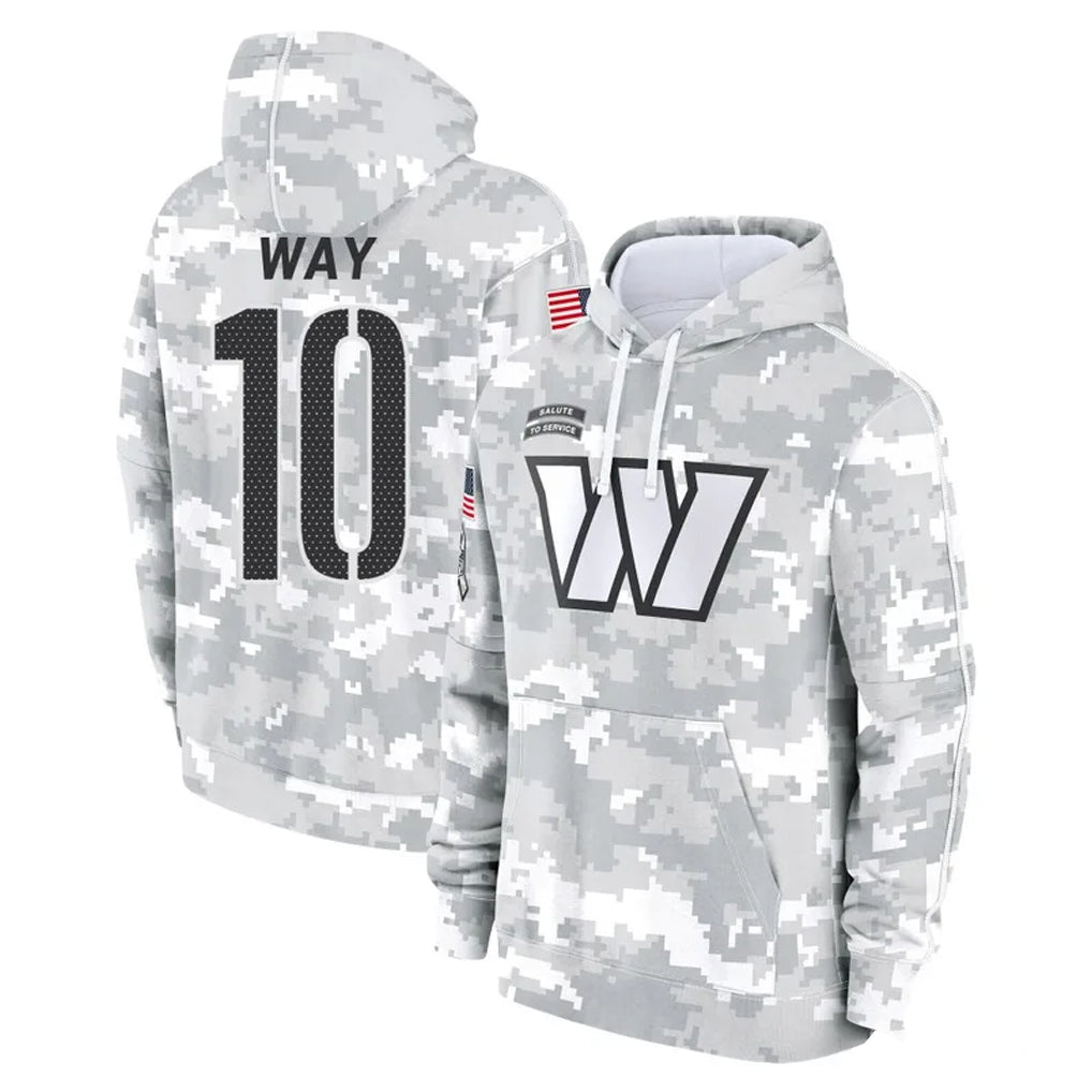 Kieara W.Commanders #10 Tress Way Player Arctic Camo Limited Salute to Service Pullover Hoodies Game Stitched Jerseys