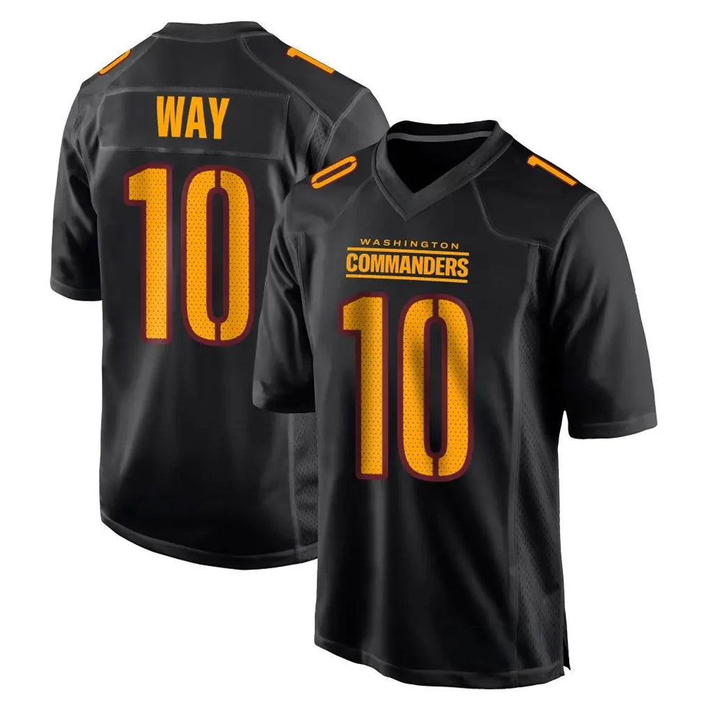 Kieara W.Commanders #10 Tress Way Player Black Carbon Fashion Home Game Stitched Jerseys