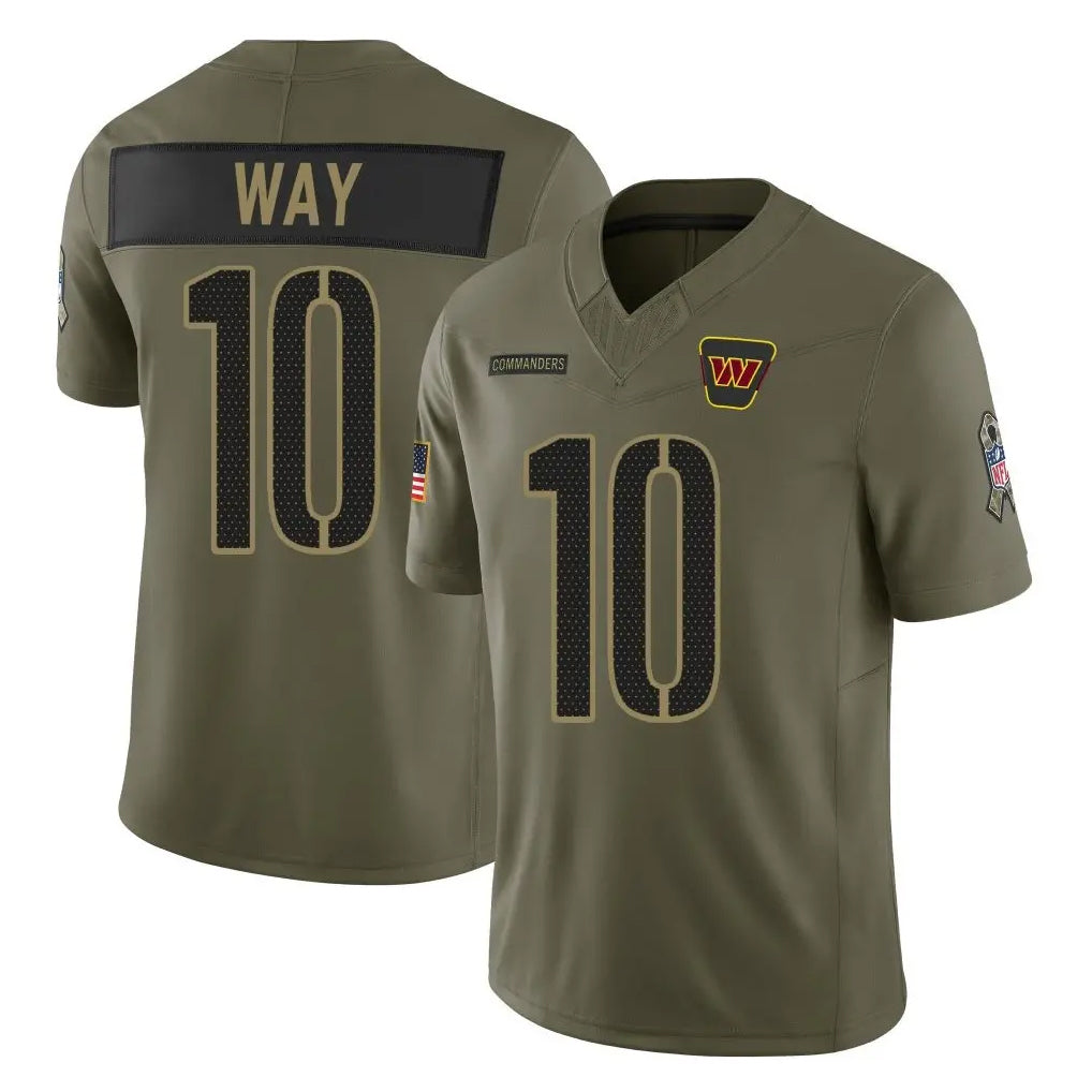 Kieara W.Commanders #10 Tress Way Player Olive 2025 Salute To Service Limited Home Game Stitched Jerseys