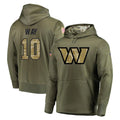Kieara W.Commanders #10 Tress Way Player Olive Salute to Service Pullover Hoodie Limited Home Game Stitched Jerseys
