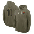 Kieara W.Commanders #10 Tress Way Player Olive Salute to Service Pullover Hoodies Limited Home Stitched Jerseys