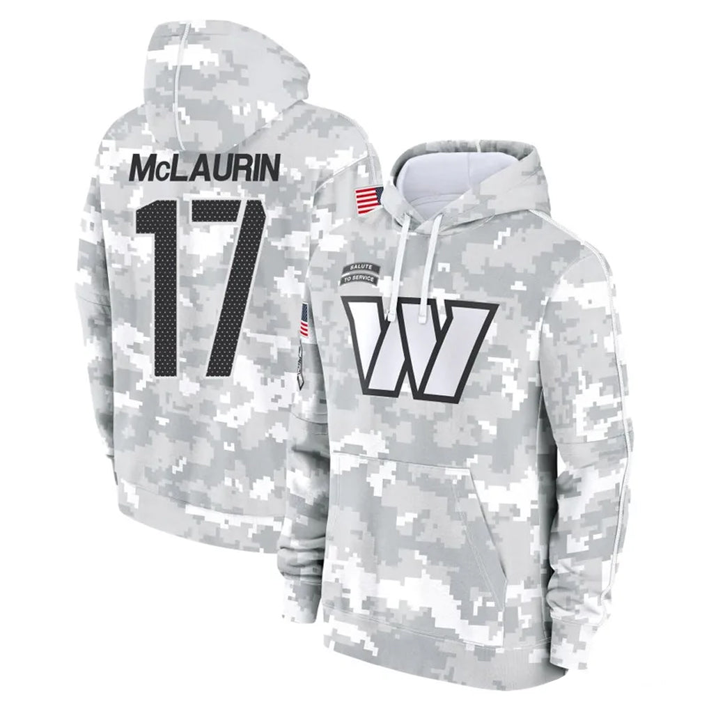 Kieara W.Commanders #17 Terry Mclaurin Player Arctic Camo Limited Salute to Service Pullover Hoodies Game Stitched Jerseys