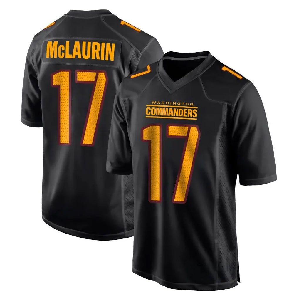 Kieara W.Commanders #17 Terry Mclaurin Player Black Carbon Fashion Home Game Stitched Jerseys