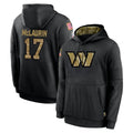 Kieara W.Commanders #17 Terry Mclaurin Player Black Salute to Service Performance Pullover Hoodies Home Game Stitched Jerseys