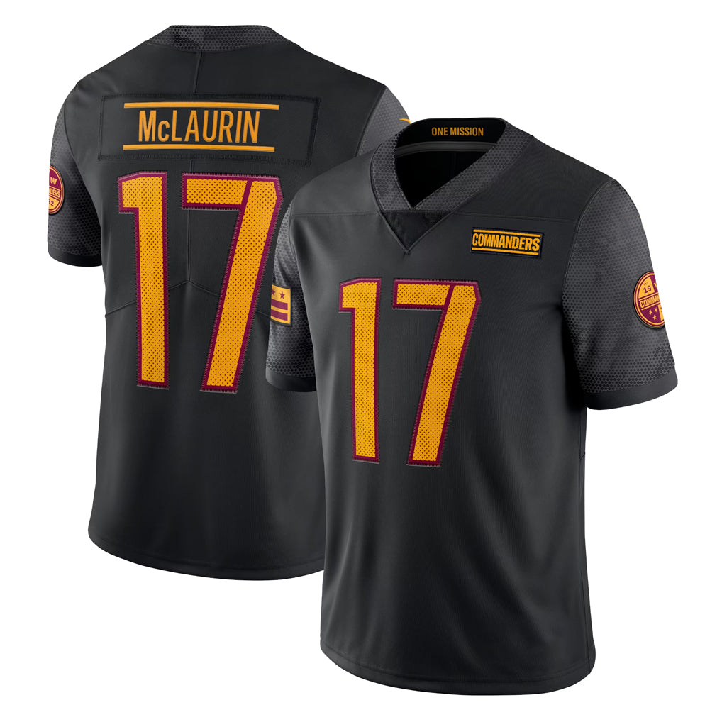 Kieara W.Commanders #17 Terry Mclaurin Player Black Vapor Untouchable Home Game Stitched Jerseys