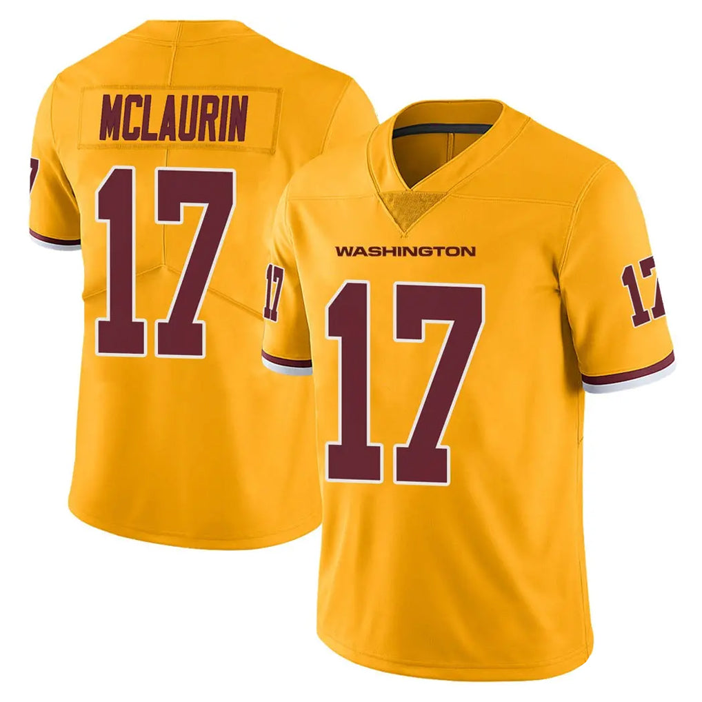 Kieara W.Commanders #17 Terry Mclaurin Player Gold Limited Color Rush Home Game Stitched Jerseys